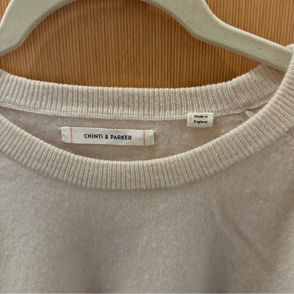 Chinti & Parker 100% Cashmere White Love Sweater - Picture 2 of 7